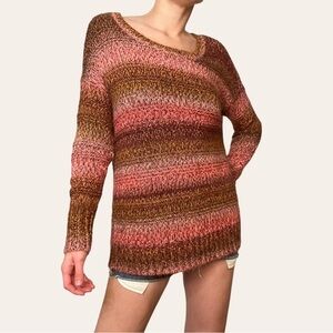 American Eagle Rusty Orange & Pink Sweater 💕